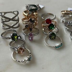 Multi-Color Gemstone Ring Set of‎ 20